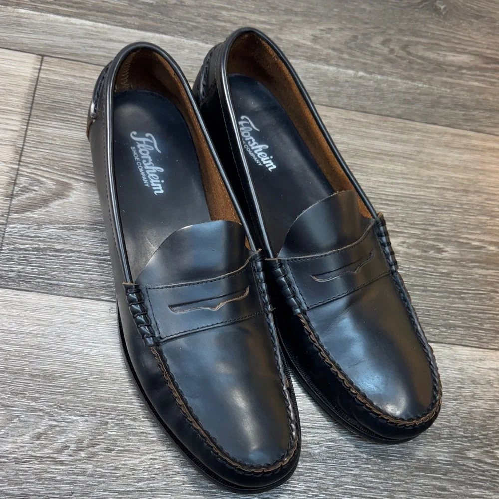 Florsheim Elegant Black Leather Slip-Ons men’s loafers size 11.5 (j240)
